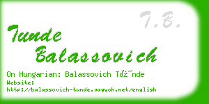 tunde balassovich business card